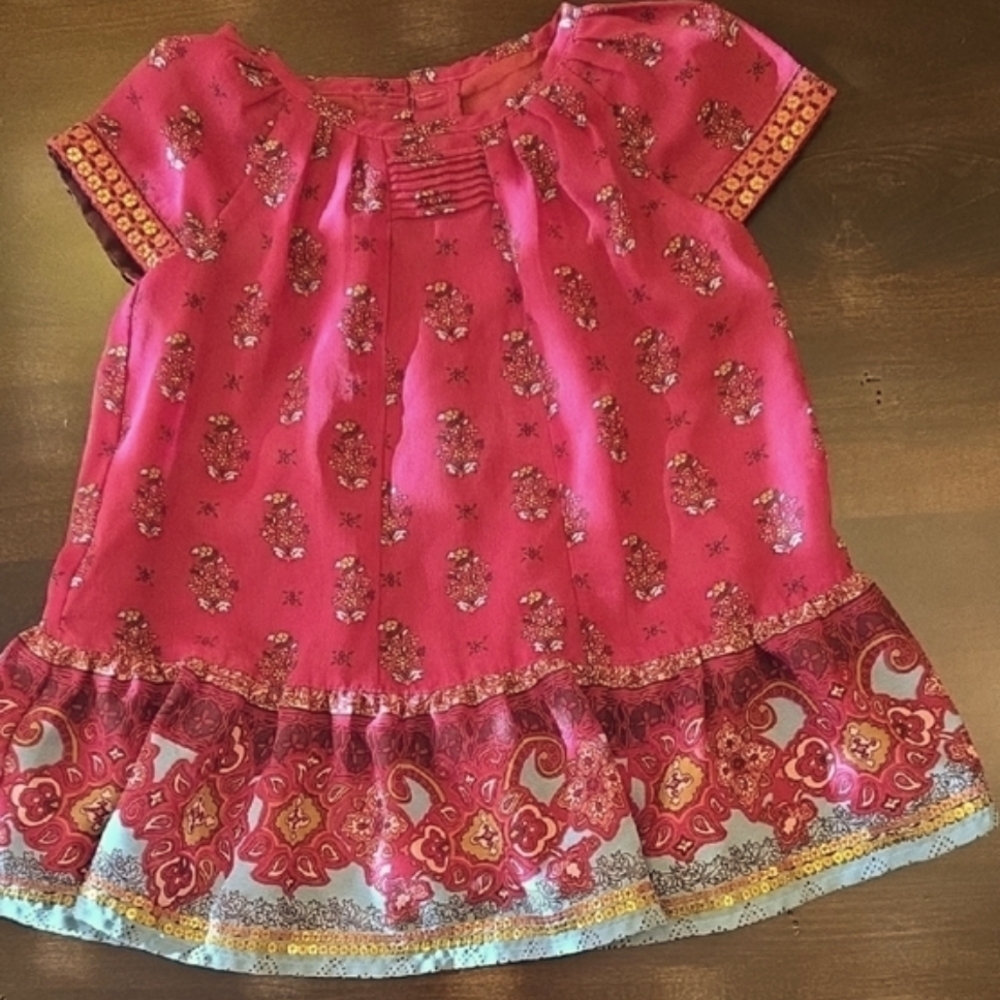 Monsoon London Dress From India Fabric & Style To Die For 12-18 Mos BOHO WHIMSY! - Picture 7 of 16